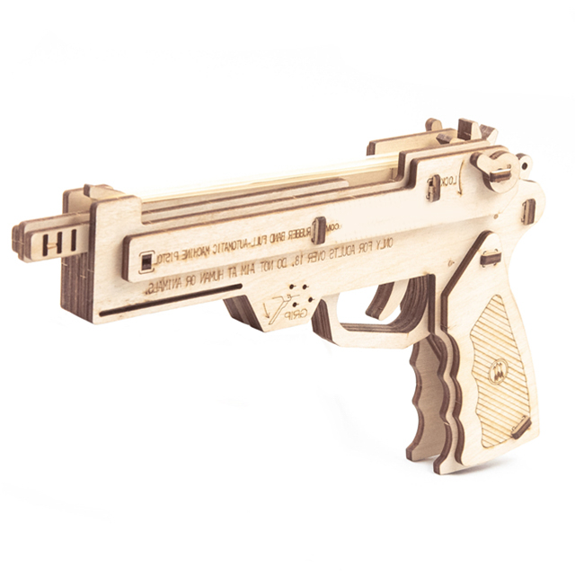 GK-Wood Full Auto Rubber Band Pistol 3D PUZZLE