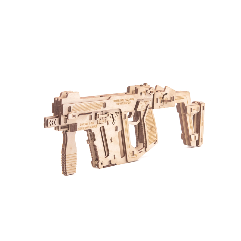 GK-Wood Full Auto Rubber Band Sub-Machine Gun 3D 